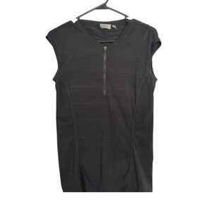 Athleta Black Zip-Up Sleeveless Top